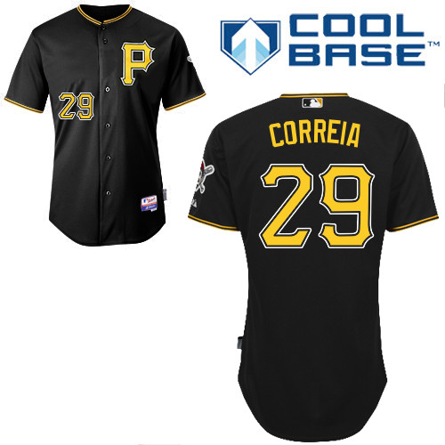 Discount and durable Pittsburgh Pirates 29 Kevin Correia Black Cool Base MLB Jersey Baseball MLB Jerseys